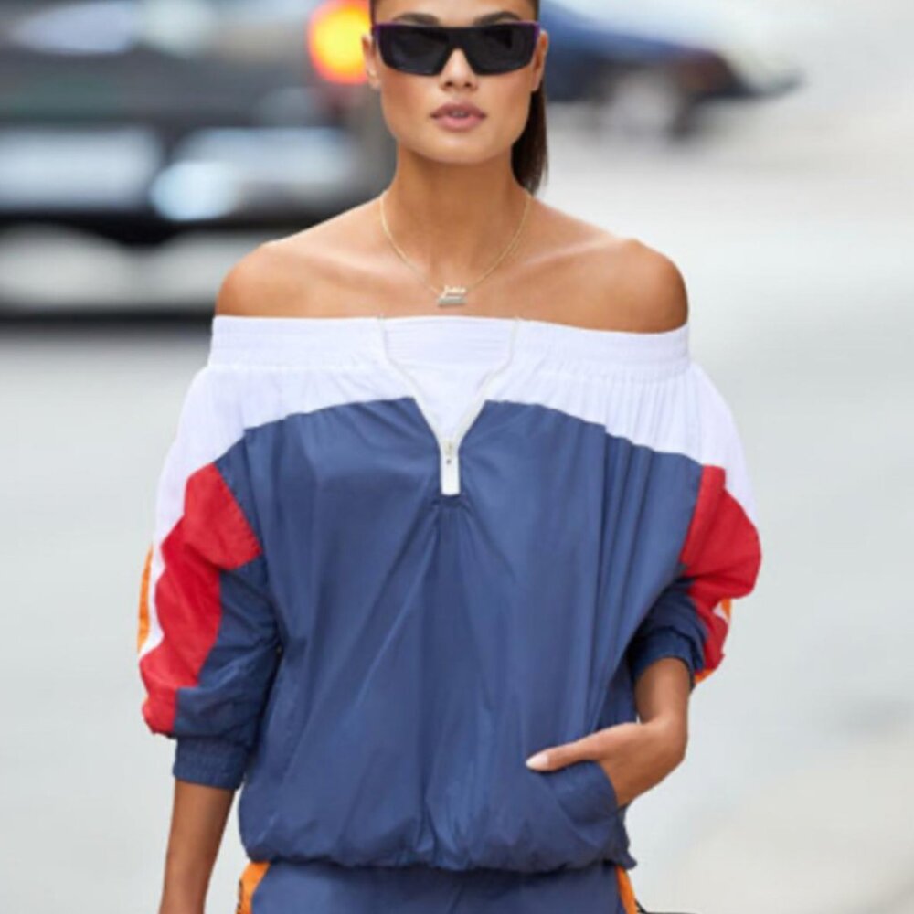 Opening Ceremony Nylon Colour Block Off-Shoulder Jacket Size XS